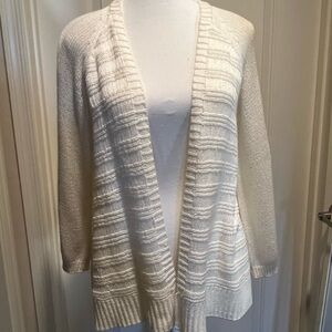 Cyrus Cream Textured Open-Front Cardigan